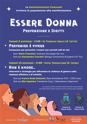 Essere Donna - Prevenzione e Diritti - Incontro "Prevenire è vivere"